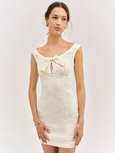 Rosie Jacquard Mini Dress Cream