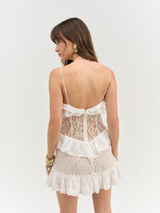 Lea Lace Mini Dress Cream