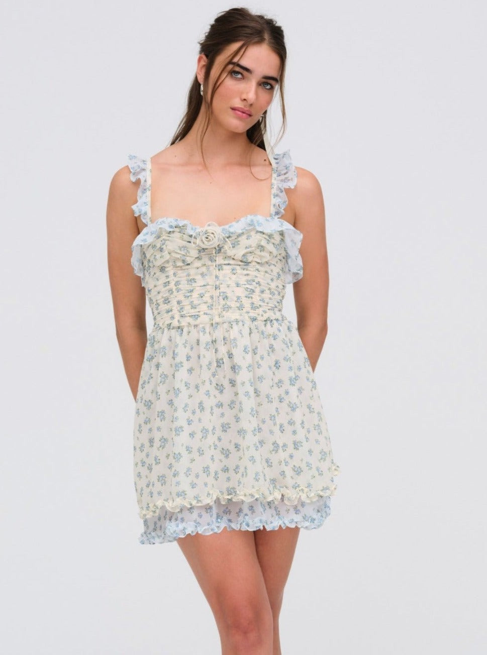 Chateau Mini Dress Blue