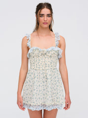 Chateau Mini Dress Blue
