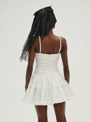 Whipped Cream Taffeta Mini Dress White