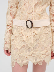 Coco Lace Long Sleeve Mini Dress Cream