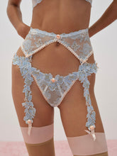 Winter Roses Garter Belt Blue