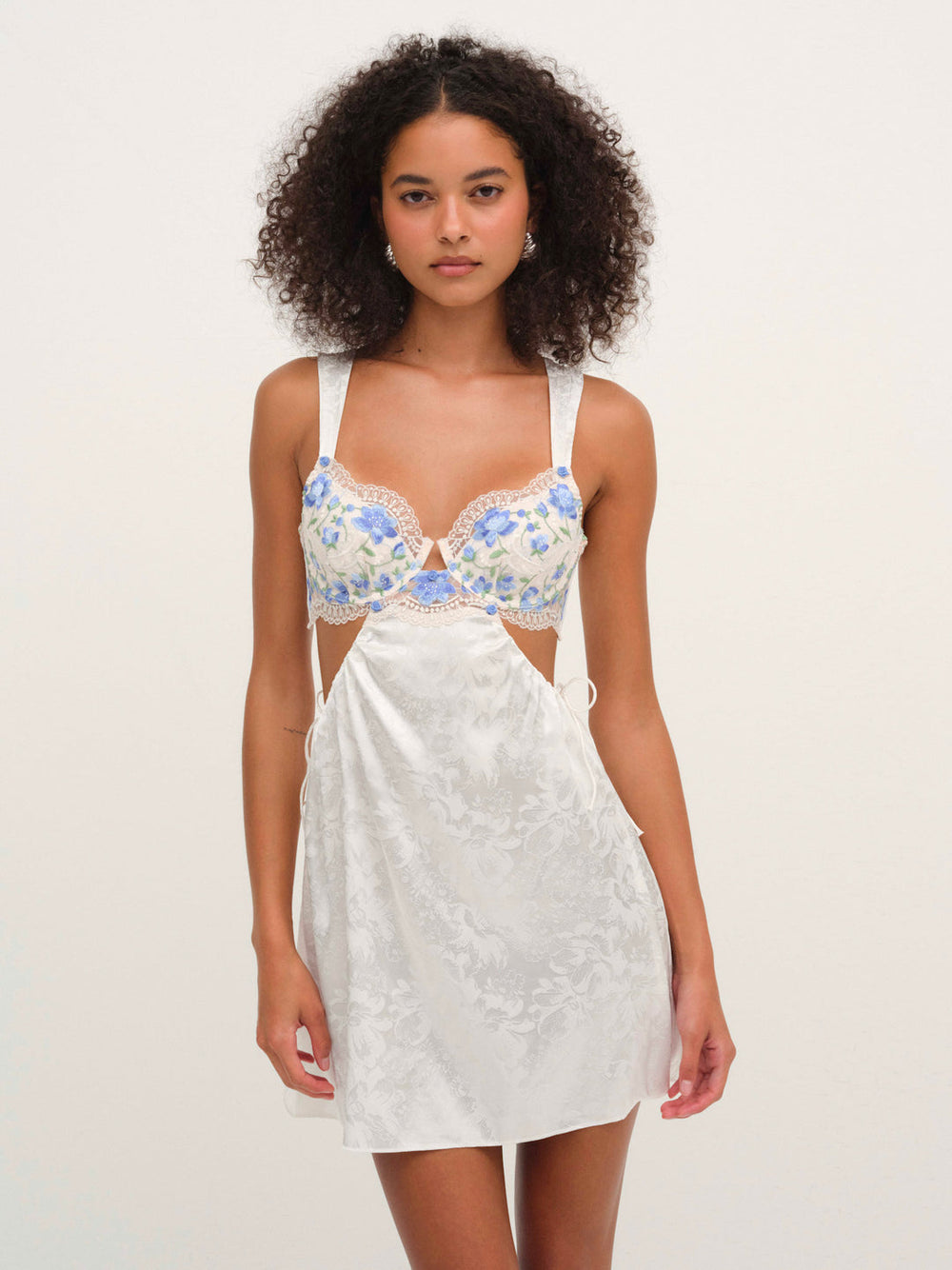 Festival Rose Slip Dress Blue