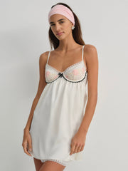 Evie Floral Slip Dress Cream