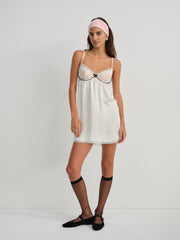 Evie Floral Slip Dress Cream