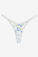 Festival Rose Thong Panty Blue