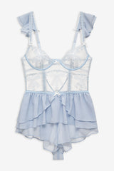 Blair Bow Romper Blue
