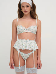 Budding Blossom Garter Belt White