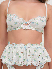 Budding Blossom Garter Belt White