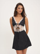 Bluebird Jacquard Mini Slip Dress Black