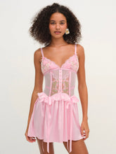 Ily Embroidered Slip Dress Pink