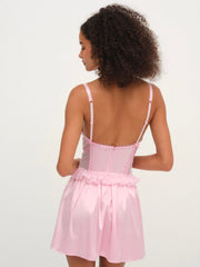 Ily Embroidered Slip Dress Pink