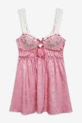 Rose Milk Eyelet Slip Dress Pink