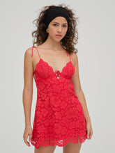 Creamsicle Lace Slip Dress Red