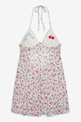 Forget Me Not Embroidery Slip Dress White