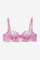 Maye Embroidered Underwire Bra Pink