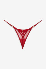 Glitter Thong Panty Red