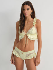 Butterfly Lace Ruffle Cheeky Panty Yellow