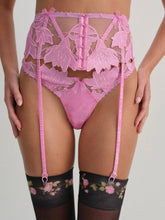 Maye Embroidered Garter Belt Pink