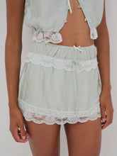 Mint Twist Jacquard Mini Skirt Mint