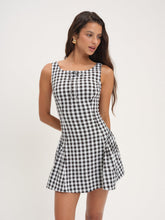 Scotch Bonnet Gingham Mini Dress Black