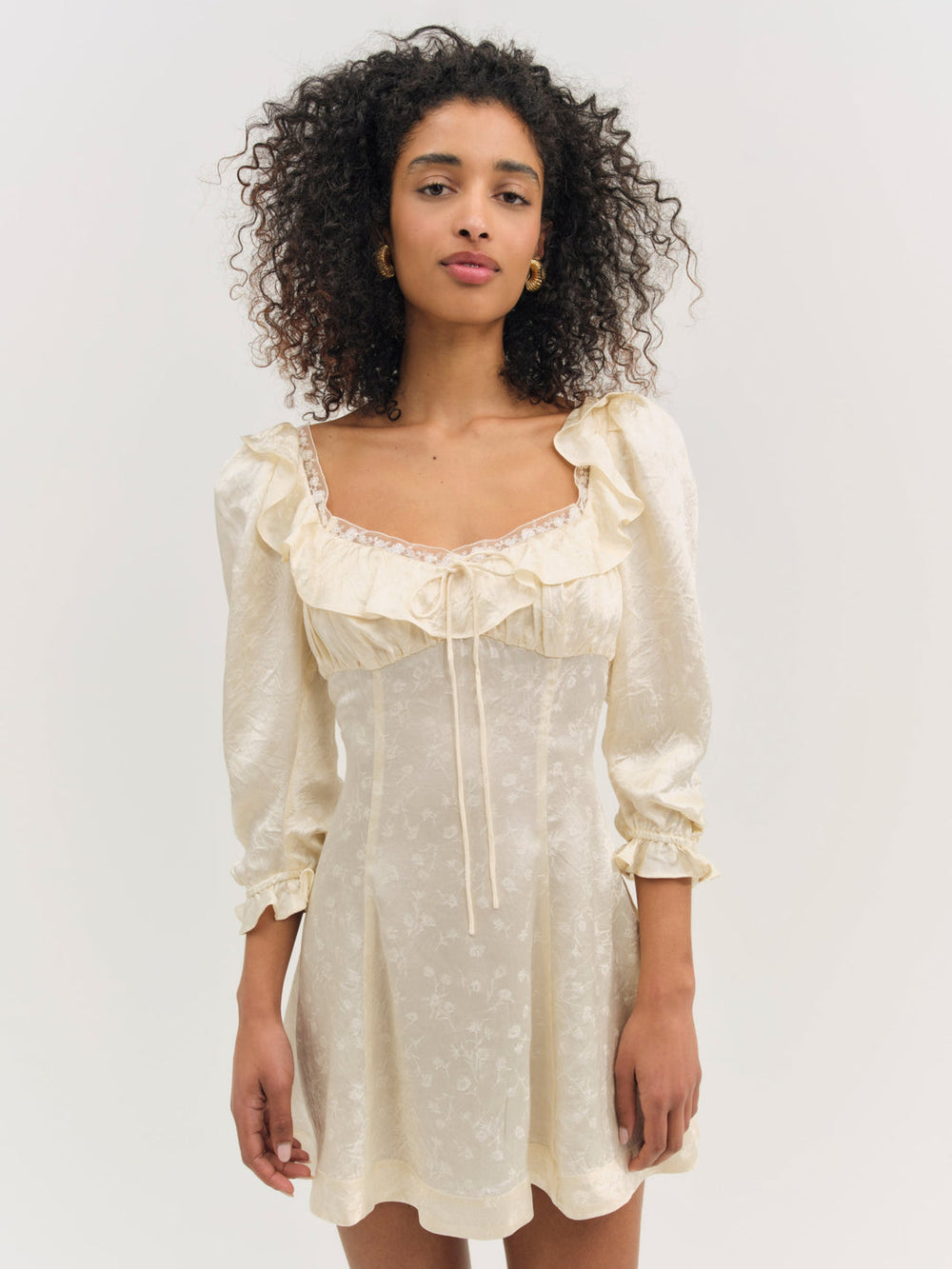 Carla Jacquard Mini Dress Cream