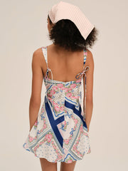 Summer Scarf Mini Dress Blue