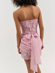 Claudia Rose Lace Micro Mini Dress Mulberry