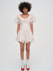 Aphrodite Embroidered Mini Dress White