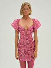 Blurred Roses Mini Dress Pink