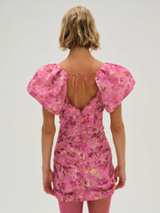 Blurred Roses Mini Dress Pink