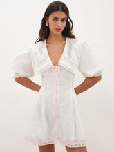 Mi Amore Embroidered Mini Dress White