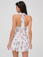 Doily Bouquet Mini Dress White