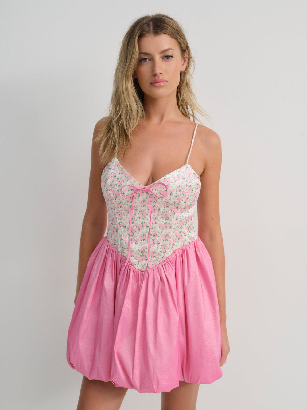 Berry Bud Bubble Mini Dress Pink