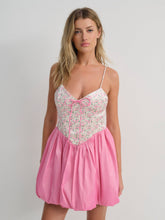 Berry Bud Bubble Mini Dress Pink
