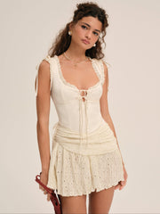 Erika Asymmetrical Mini Dress Natural