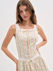 Brigitta Floral Midi Dress Ivory