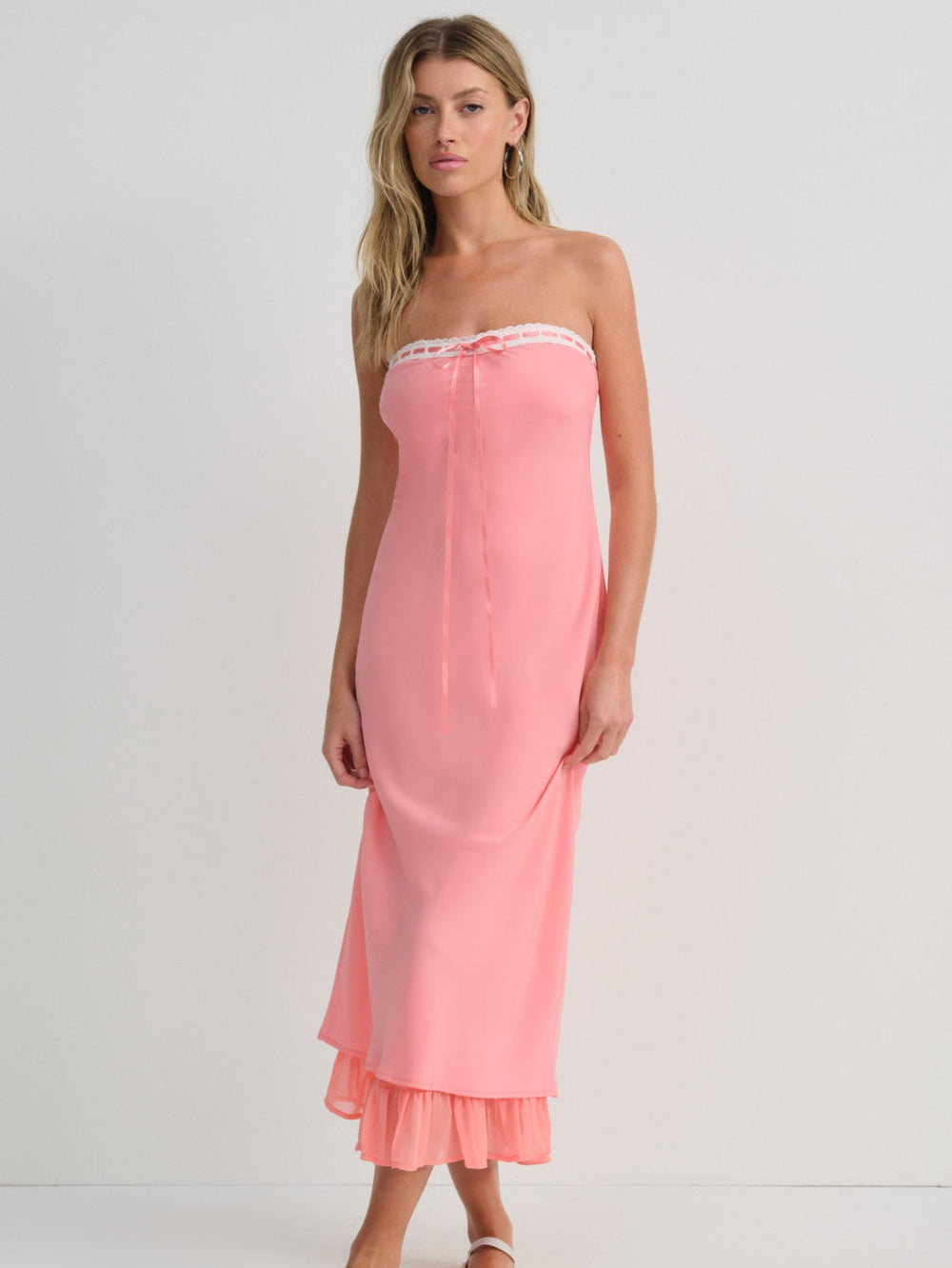Daisy Mae Midi Dress Coral