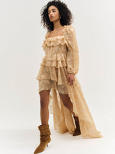 Colette Satin Burnout Maxi Dress Taupe