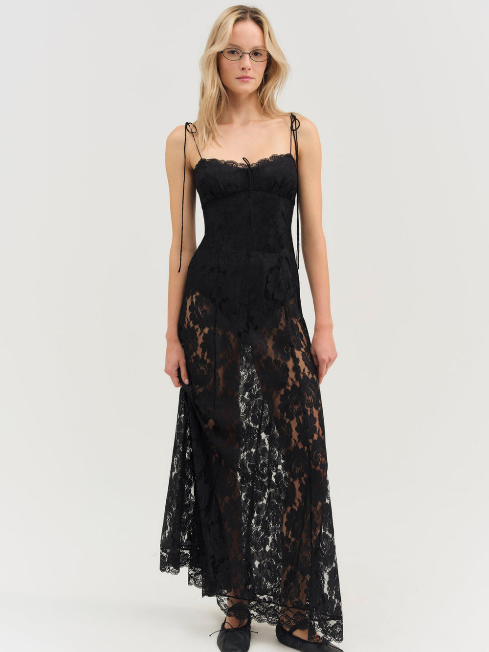 Claudia Rose Lace Maxi Dress Black