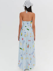 Carla Strapless Maxi Dress Blue