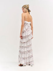 Debby Ruffled Maxi Dress White