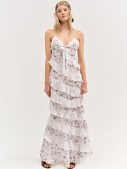 Debby Ruffled Maxi Dress White