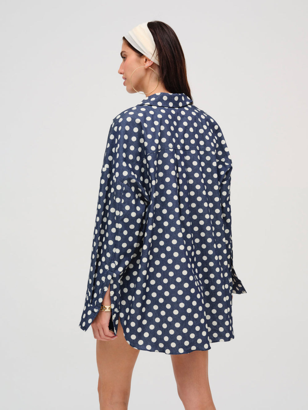 Dolly Dot Button-Down Top Indigo