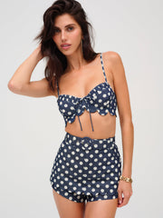 Dolly Denim Dot Bra Top Indigo