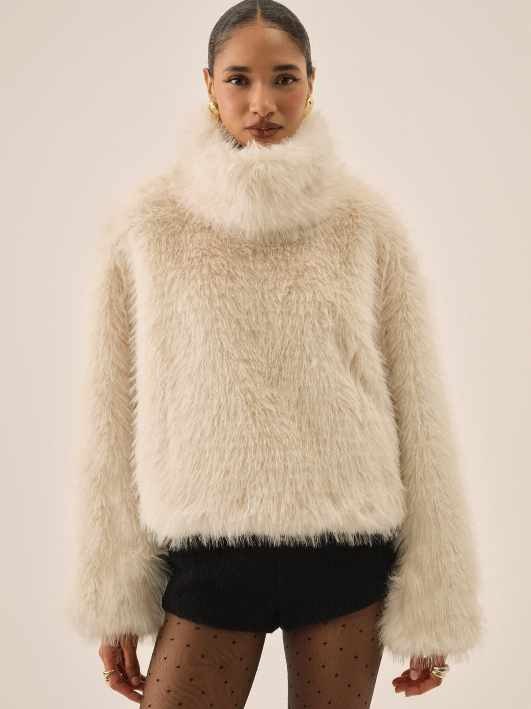 Arctic Faux Fur Pullover Cream