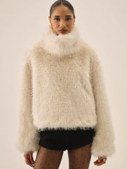 Arctic Faux Fur Pullover Cream