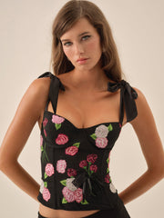Midnight Garden Bustier Black