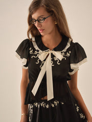 Emmie Chiffon Top Black